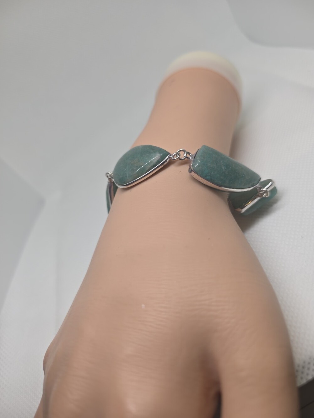 Natural Green Stone Adjustable Bracelet Fits Approx. 6–8